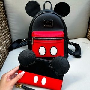 Loungefly Disney Mickey Mouse Suit Mini Backpack & Wallet Set